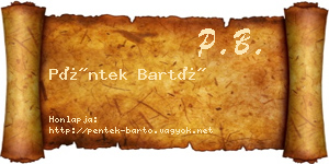 Péntek Bartó névjegykártya